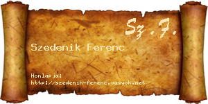 Szedenik Ferenc névjegykártya