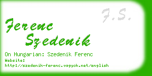 ferenc szedenik business card